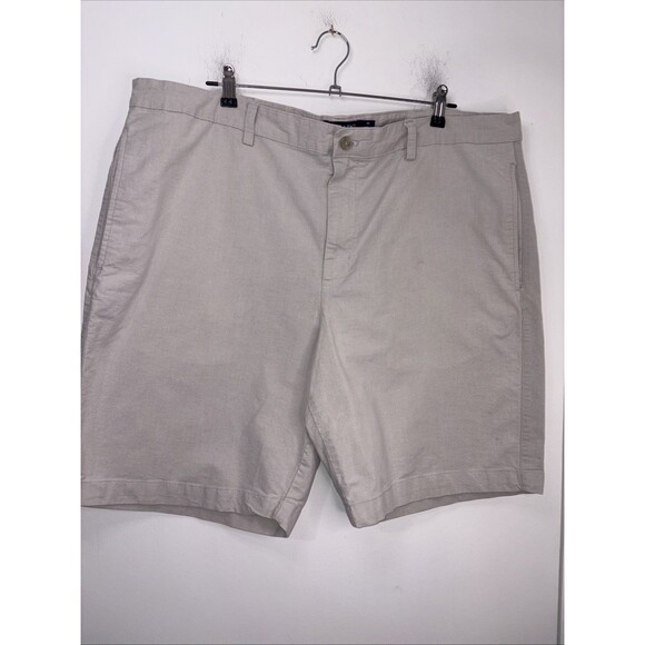 Chaps Shorts 42 1-Blue & 1-Tan Chino Khaki Comfort Waistband Stretch Flat Front - Picture 10 of 16